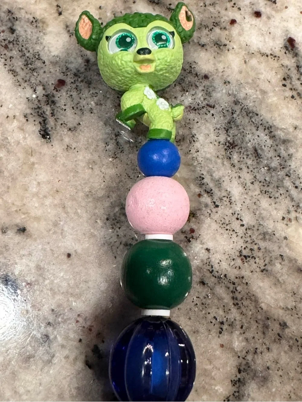 Hand Crafted Green & Pink Beaded Pen
